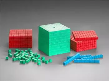 Wissner Dienes Holzkl&ouml;tze Grundsortiment 4 Montessori-Farben, 121-teilig (R39578.M00)