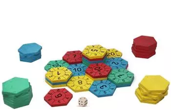 Wissner Zahlenburg Hexagon Lernspiel Addition & Subtraktion, 44 Spielsteine (200025.IMP)