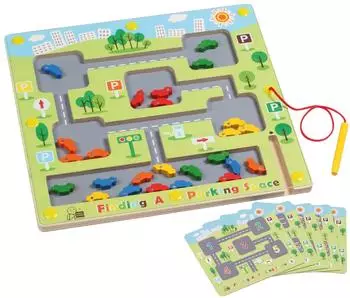 Eduplay „Finde einen Parkplatz" Holz-Lernspiel, 25 Fahrzeuge (120376)