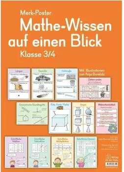 Verlag an der Ruhr Merk-Poster Mathe-Wissen auf einen Blick, Klasse 3/4