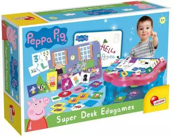 Lisciani Peppa Pig Super Desk Edugames Lerntisch, 10 Lernspiele (89208)
