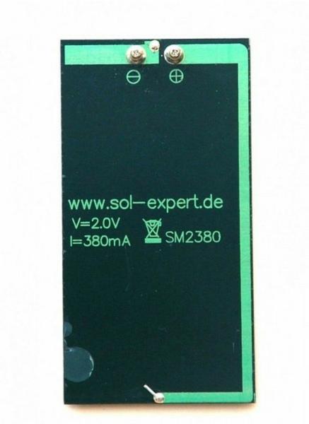SOL-Expert Solarzelle Kristallin SM2380 2 V 380 mA Schraubanschluss