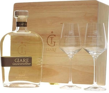 Marzadro Le Giare Gewürztraminer 0,7l 41% Geschenkset mit 2 Gläsern