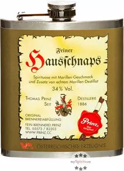Prinz Prinz Hausschnaps Marille 34% vol. 0,20l Edelstahl Flachmann