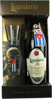 Legendario Elixir de Cuba 0,7l 34% Geschenkpaket mit 2 Gläsern