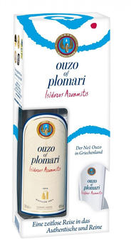 Ouzo Plomari Isidoros Arvanitis 0,7l 40% Geschenkset mit Glas