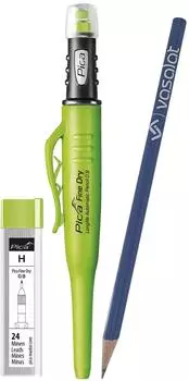 Vasalat Fine Dry 0,9 Druckbleistift mit 24 Ersatzminen, Graphit H&auml;rte H (Pica Fine-Dry + Minen-H)