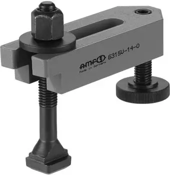 AMF Spanneisen 6315V abgesetzt mit St&uuml;tzschraube, Nut 12mm (73197)