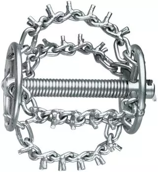Rothenberger Kettenschleuderkopf mit Spikes, 4 Ketten und Ring, 22mm (72286)