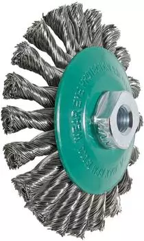 Lessmann Kegelbürste gekröpft INOX-Draht 0,50mm, ⌀125mm M14 (473857)
