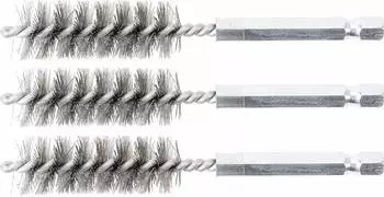 BGS Stahlb&uuml;rste 15mm, Au&szlig;ensechskant 6,3mm (1/4"), 3-tlg. (3078-15-S)