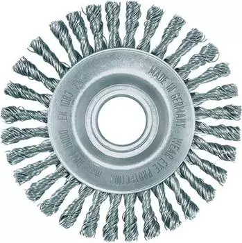 Lessmann Rundb&uuml;rste &Oslash;115mm, Stahldraht 0,5mm, Schaft 6mm, 15000min⁻&sup1;