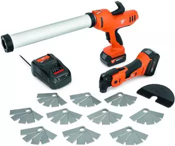 Fein Fugensanierer-Set TOP AKP 18-600 AS (Akku-Kartuschenpresse + Akku-MultiMaster + 50 universelle Schneidmesser) Nr. 71902360000