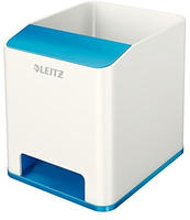 LEITZ 53631036, LEITZ Stiftehalter WOW Duo Colour perlwei&szlig;/blau Polystyrol 2 F&auml;cher