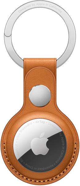 Apple AirTag Schlüsselanhänger aus Leder Goldbraun