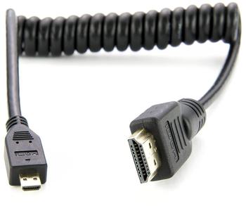 ATOMOS ATOMCAB015 HDMI Spiralkabel (Micro HDMI auf Full HDMI), schwarz