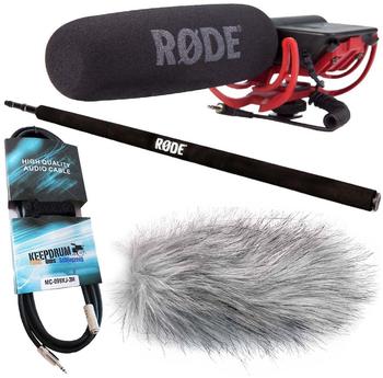 Rode Videomic Rycote KEEPDRUM Bundle + Micro Boompole + Windschutz WSWH + Miniklinke 3m