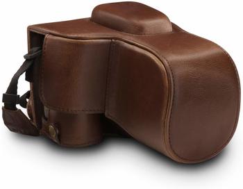 MegaGear MG1536 Nikon D3500 Ever Ready Leder Kamera-Case mit Trageriemen - Dunkelbraun