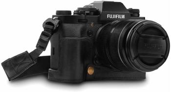 MegaGear MG1552 Ever Ready Echtleder Kamera-Halbtasche mit Trageriemen für Fujifilm X-T3 - Schwarz