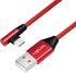 Logilink USB 2.0 Anschlusskabel, USB (Typ A zu USB (Typ C) 90° abgewinkelt, Rot, 1m