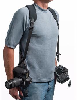 OP/Tech Double Sling Kamera-Geschirr (Halterung für 2 Kameras, Neopren) Schwarz