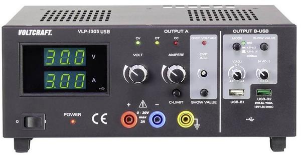 VOLTCRAFT VLP-1303 USB Labornetzgerät, einstellbar 0 - 30V 0.01 - 3A 123W OVP Anzahl Ausgänge 3 x