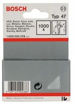 Bosch Tackernagel Typ 47, 1,8 x 1,27 x 23 mm, 1000er-Pack (1609200378)