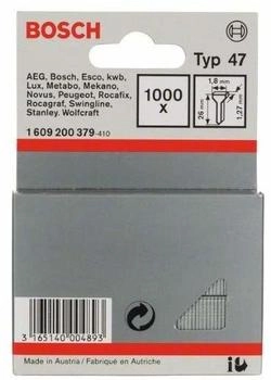 Bosch Tackernagel Typ 47, 1,8 x 1,27 x 26 mm, 1000er-Pack (1609200379)