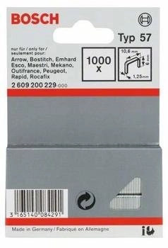 Bosch Flachdrahtklammer Typ 57, 10,6 x 1,25 x 6 mm (2609200229)