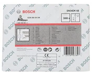 Bosch D-Kopf Streifennagel SN34DK 65, 2,8 mm, 65 mm, blank, glatt (2608200001)