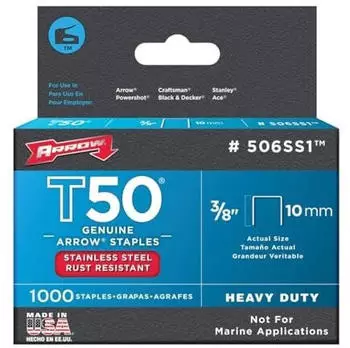 Arrow T50 Klammern Edelstahl 10mm, Box 1000 (506SS)