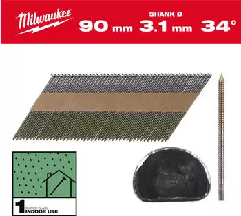 Milwaukee Nägel, 34° D-Kopf 2200