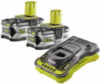 Ryobi RC18150-250X Ladeger&auml;t-Set 18 V ONE+ 5,0 A + Akkus