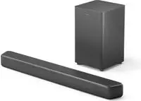 Philips TAB5309/10 Soundbar 2.1 mit kabellosem Subwoofer 120 Watt RMS Dunkelgrau