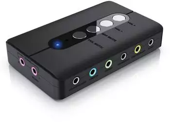 CSL USB Soundkarte extern 7.1 Surround, Lautst&auml;rkeregelung, schwarz