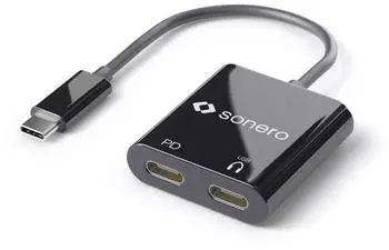Sonero X-UA210 USB-C auf 2x USB-C Audio Konverter, schwarz (X-UA210)