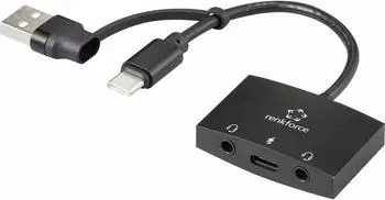 Renkforce RF-AA-200 externe Soundkarte 2.0, USB Typ-C & Typ-A, Kopfhöreranschluss (RF-4750354)