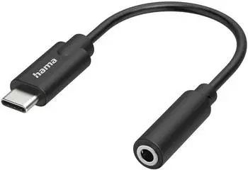 Hama Audio-Adapter USB-C-Stecker auf 3,5-mm-Klinke-Buchse, Stereo, schwarz (00300094)