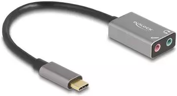 DeLock Externe USB-C Soundkarte 2x 3,5mm Klinke Stereo/Mikrofon (67071)