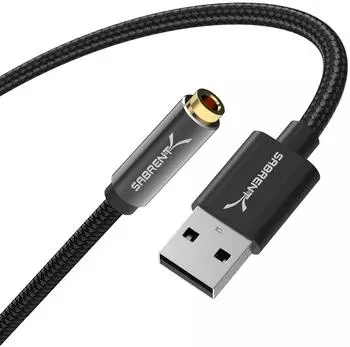 Sabrent Externe USB-Soundkarte, USB auf 3,5mm Klinke, Stereo & Mikrofon (CB-UA35)