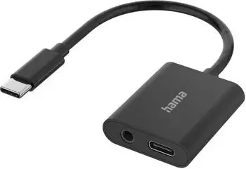 Hama Audio-Adapter, 2in1, USB-C-St. - 3,5-mm-Klinke / USB-C-Buchse, Audio + Laden (00200319)