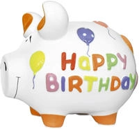 KCG Keramik Sparschwein HAPPY BIRTHDAY ca. 17cm x 15 cm