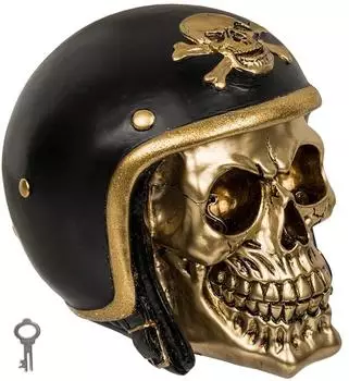 Out Of The Blue Sparbüchse Totenkopf Biker, schwarz, 16x13cm (78/5763)