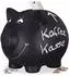 Relaxdays Sparschwein zum Beschriften, Keramik, schwarz, 10er-Set