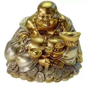 Kremers Schatzkiste Glücksbuddha Spardose XXL, handbemalt, 18cm (88424)