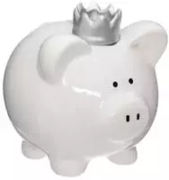 Wei&szlig;es Sparschwein Mit Einer Krone