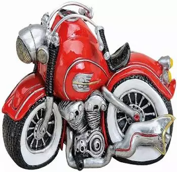 Wurm Spardose Motorrad Chopper, rot (10012786)