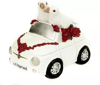 Udo Schmidt Spardose "Hochzeitsauto mit Tauben" Polyresin, 16cm (89281)