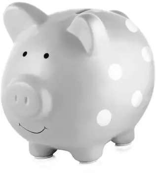 Pearhead Ceramic Piggy Bank Grey