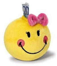 NICI Spardose Smiley mit Schleife rund